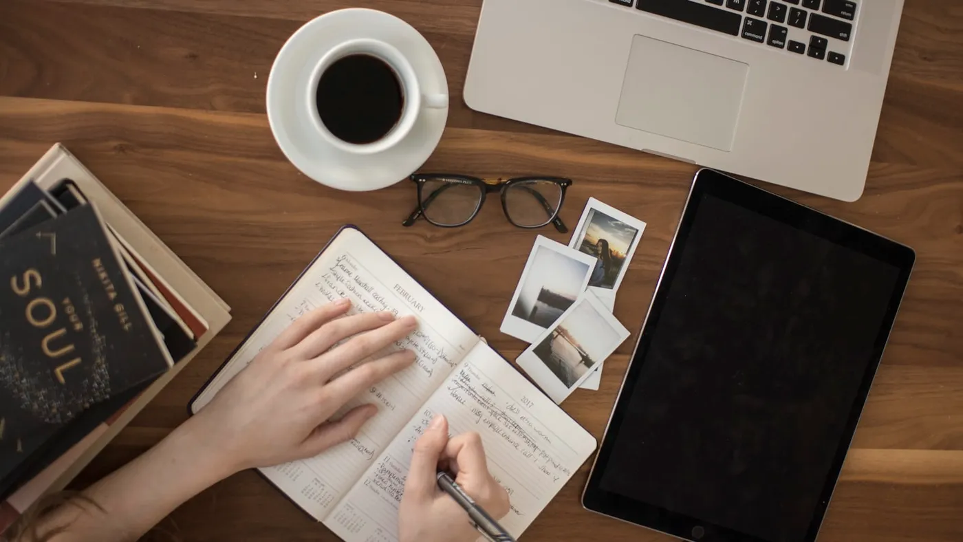 Writer creating blog content for a service business website