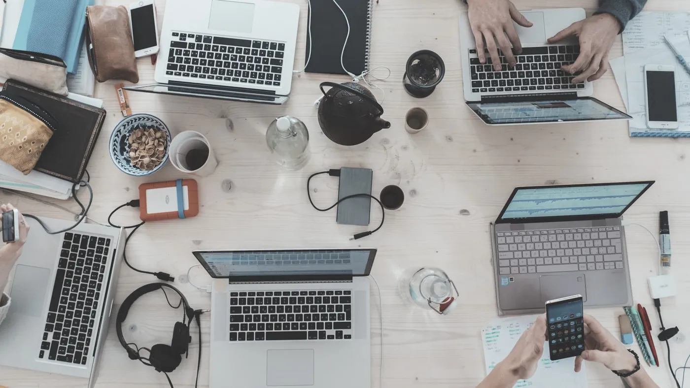 Team collaborating on SEO content for service pages